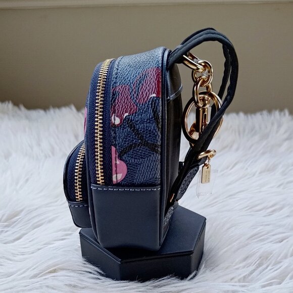 Coach Mini Court Backpack Bag Charm In Signature Canvas With Cherry Print CZ086 - Picture 7 of 12